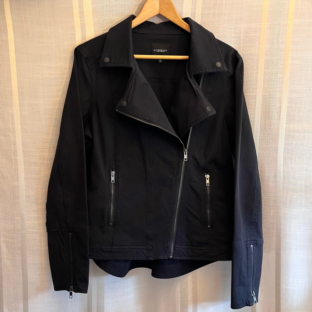 Liverpool Jeans Co. Black Denim Moto Jacket